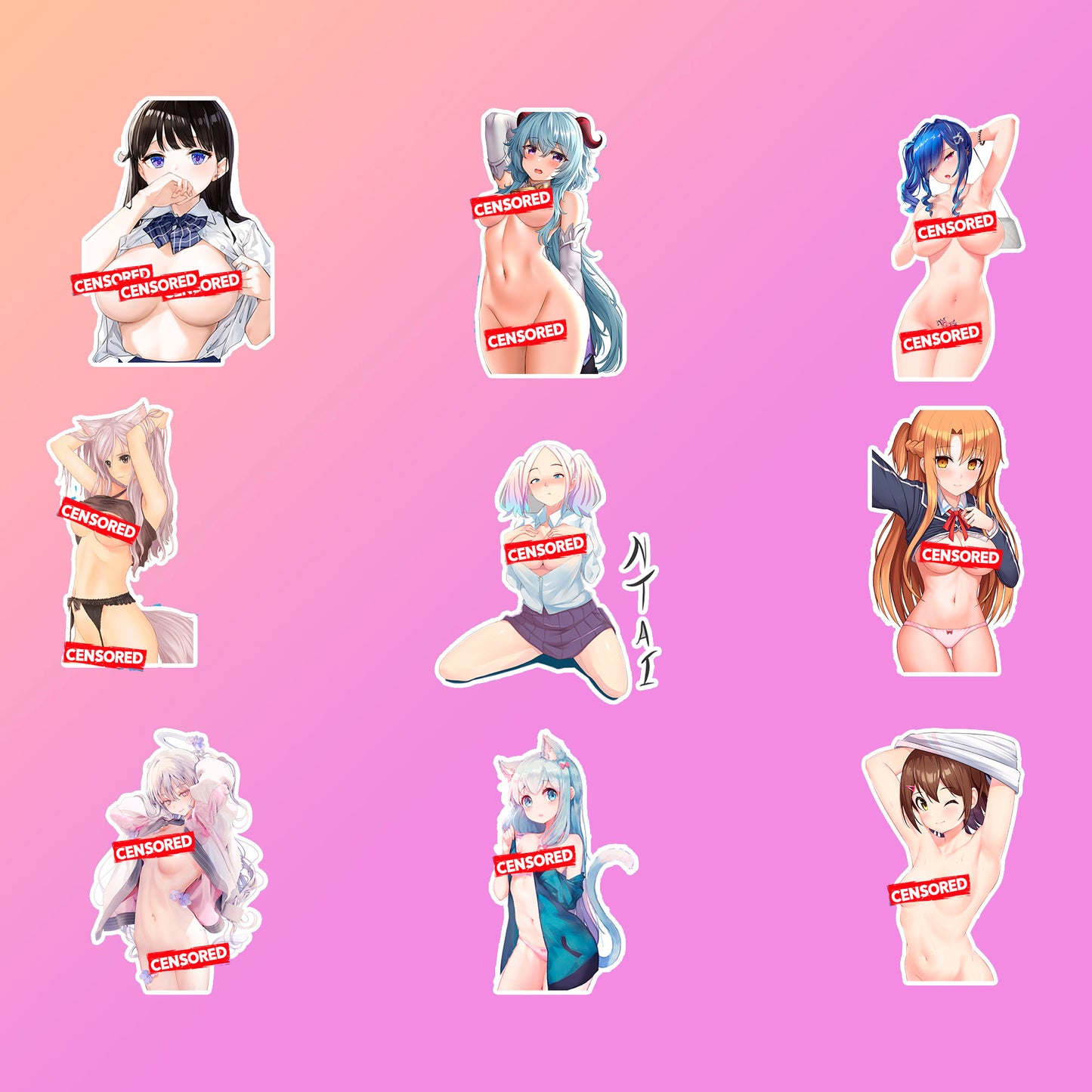 50 pcs Sexy Anime Sticker Pack