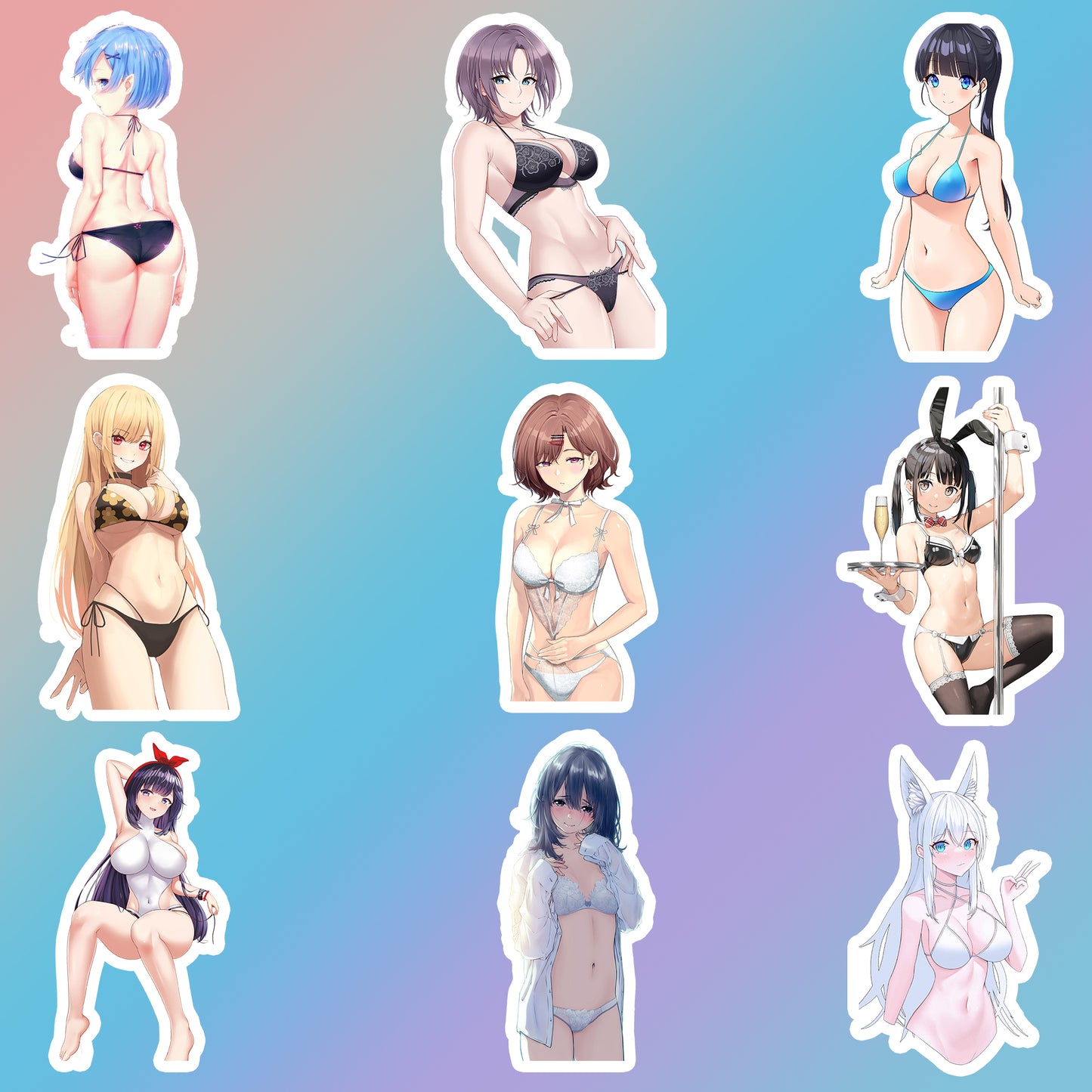 50 pcs Cute Anime Sticker Pack