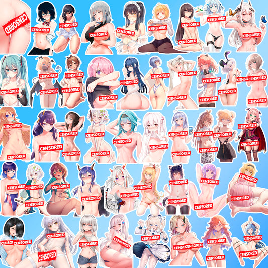 50 pcs Sexy Anime Sticker Pack