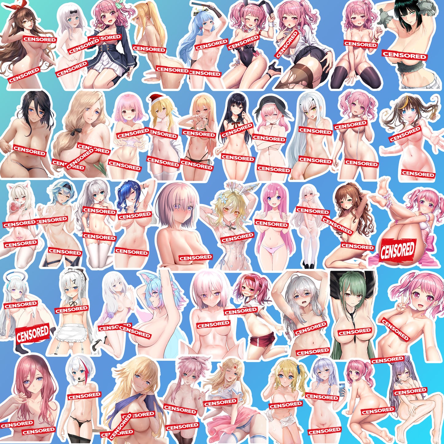 50 pcs Sexy Anime Sticker Pack