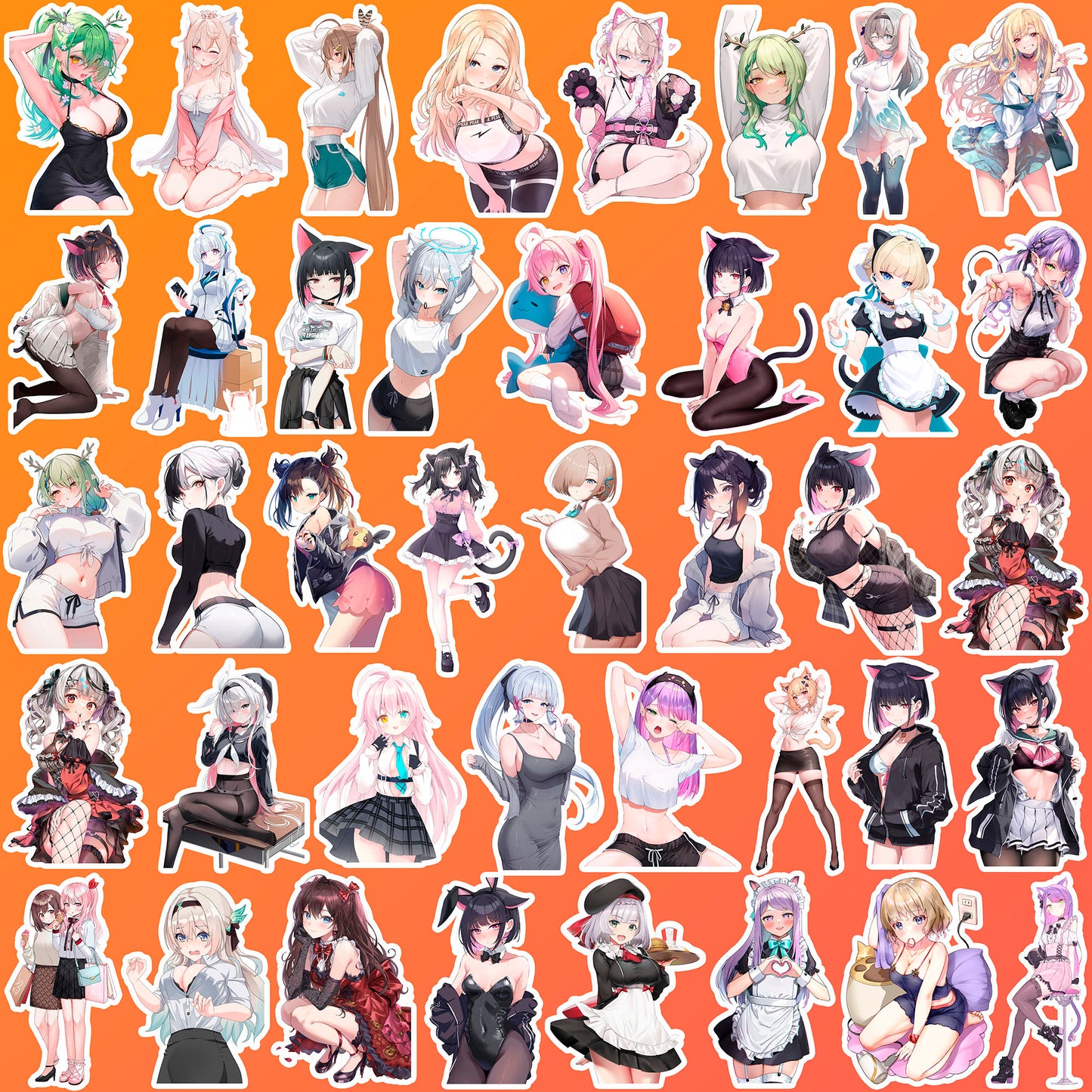 50 pcs Cute Anime Sticker Pack