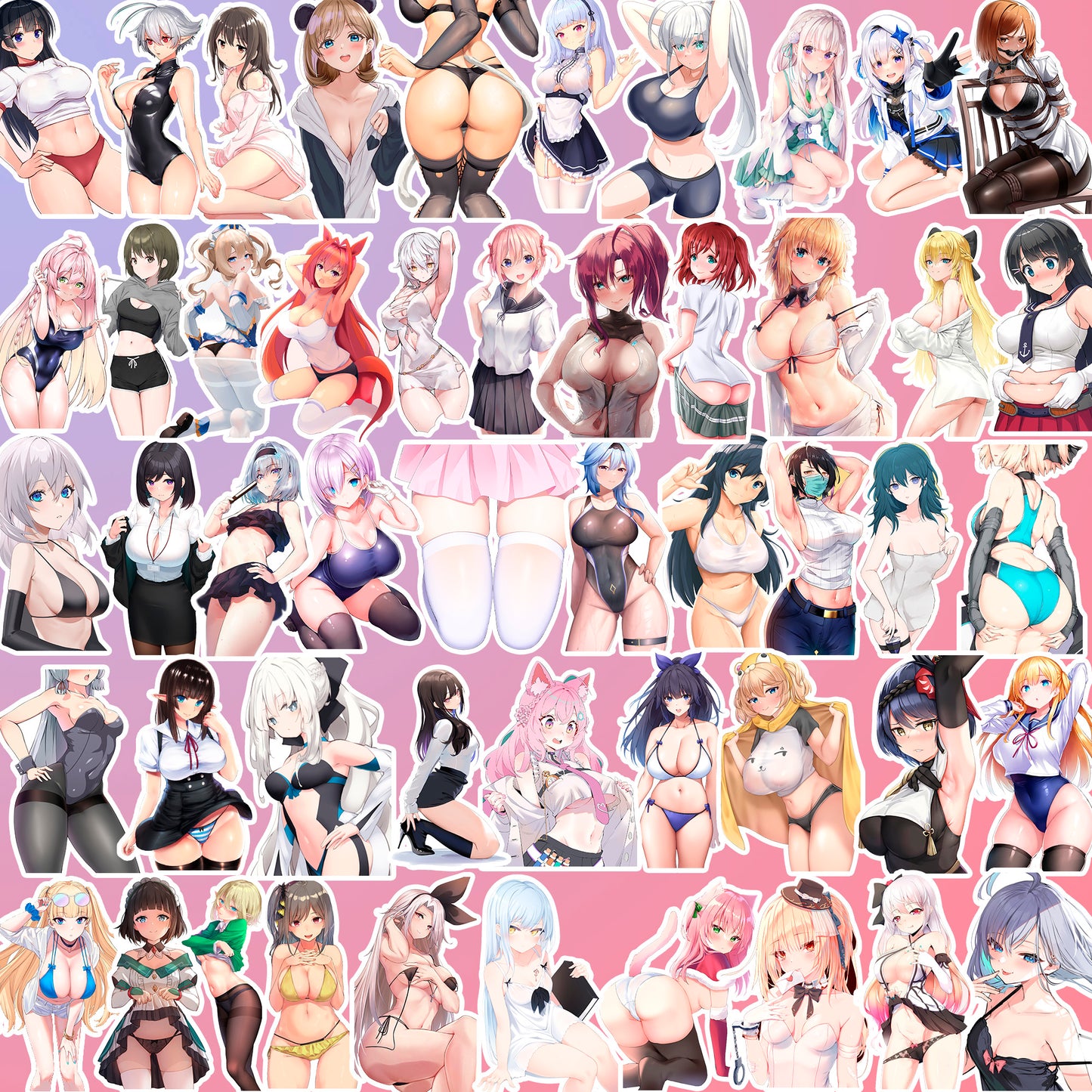 50 pcs Cute Anime Sticker Pack