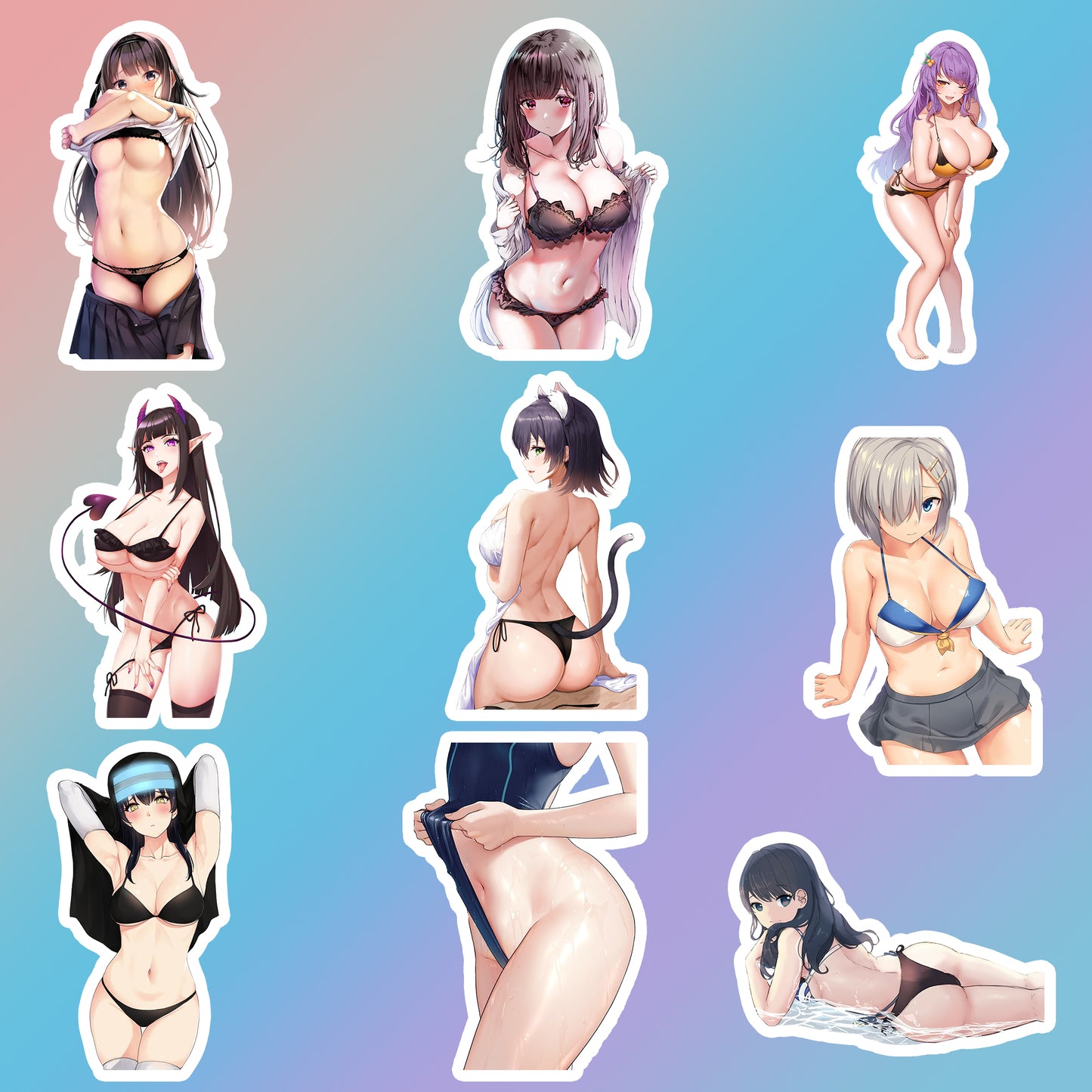50 pcs Cute Anime Sticker Pack