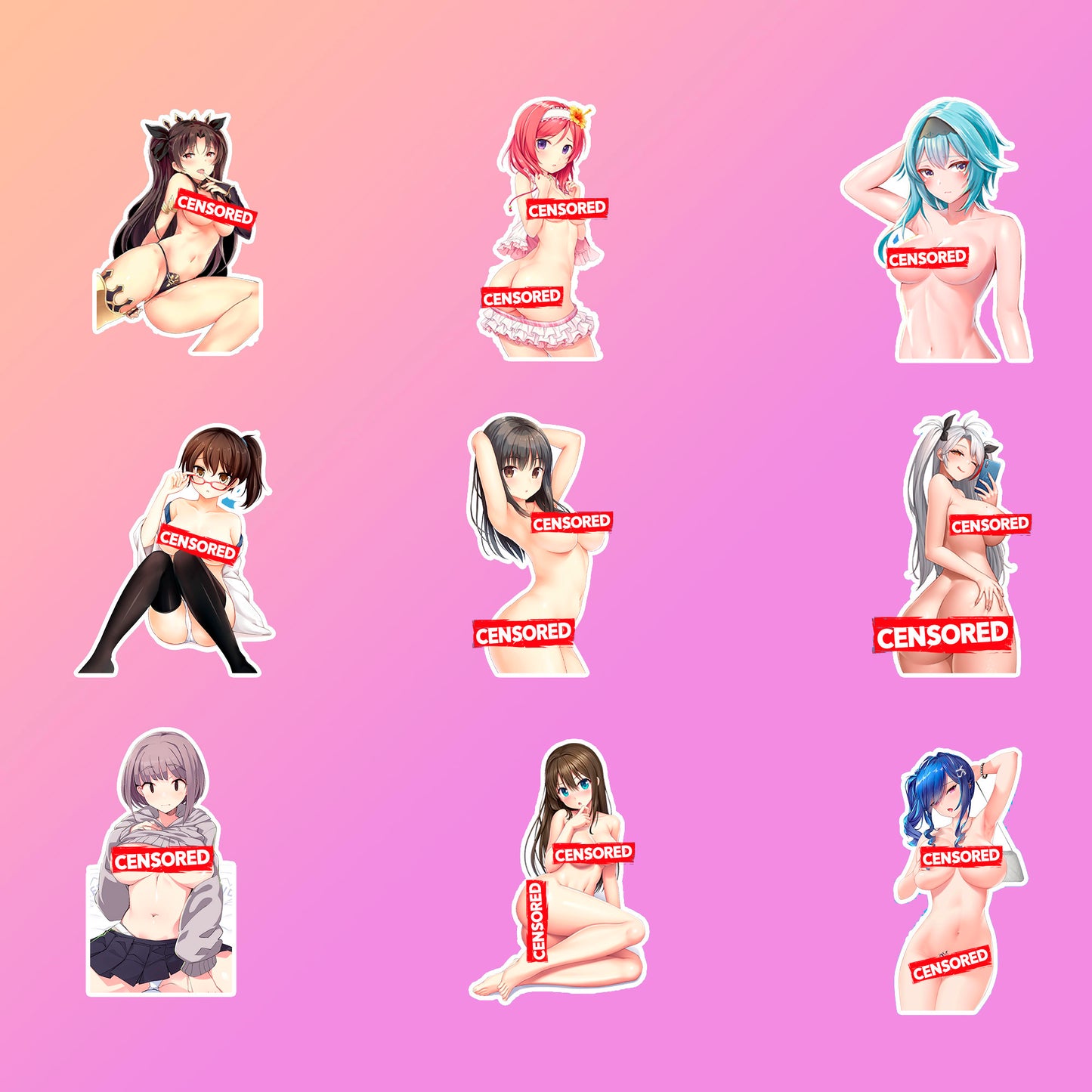 50 pcs Sexy Anime Sticker Pack