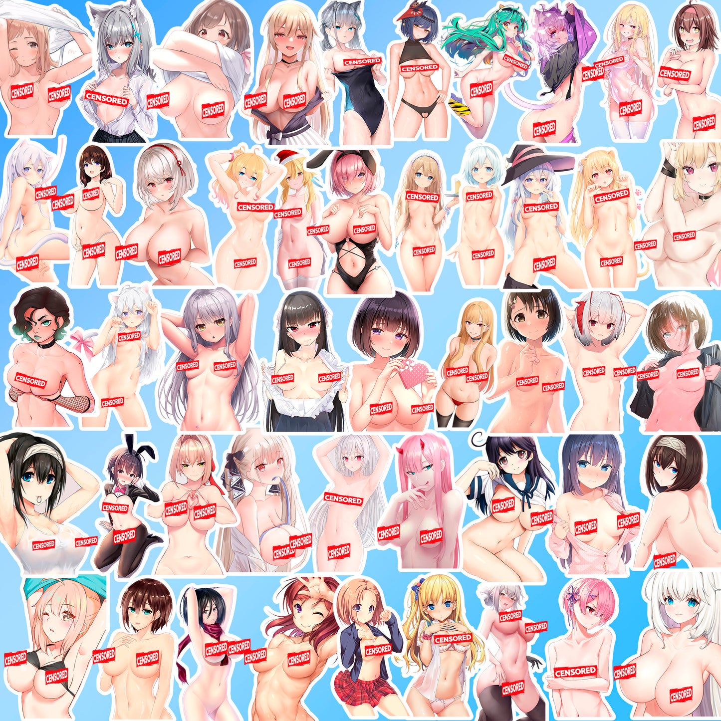 50 pcs Sexy Anime Sticker Pack
