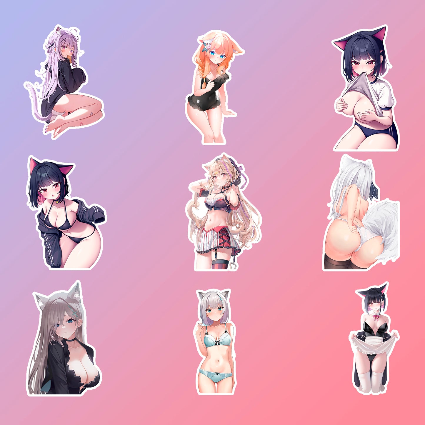 50 pcs Cute Anime Sticker Pack