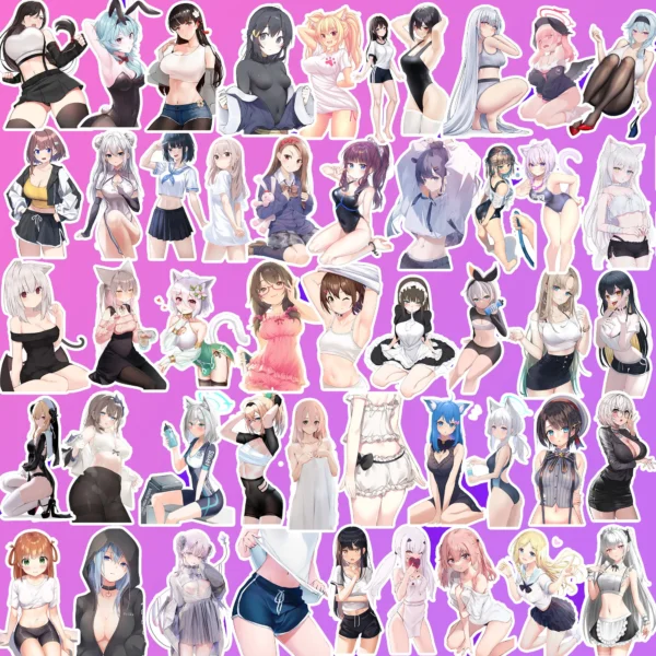 50 pcs Cute Anime Sticker Pack - Image 2