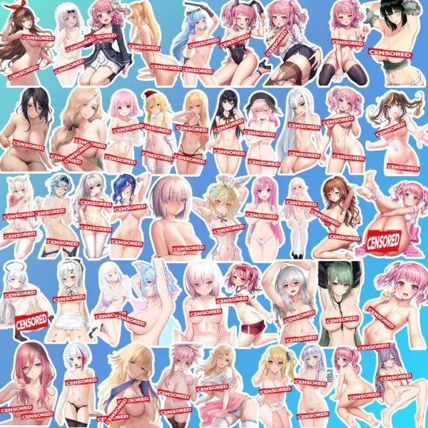 50 pcs Waifu Anime Sticker Pack - Image 2