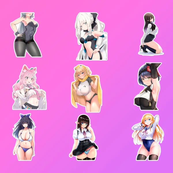 50 pcs Waifu Anime Sticker Pack - Image 6