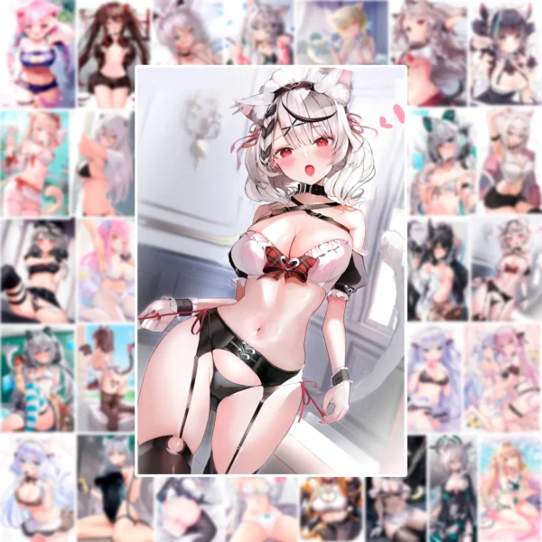 50 pcs Сatgirl  Anime Sticker Pack - Image 3