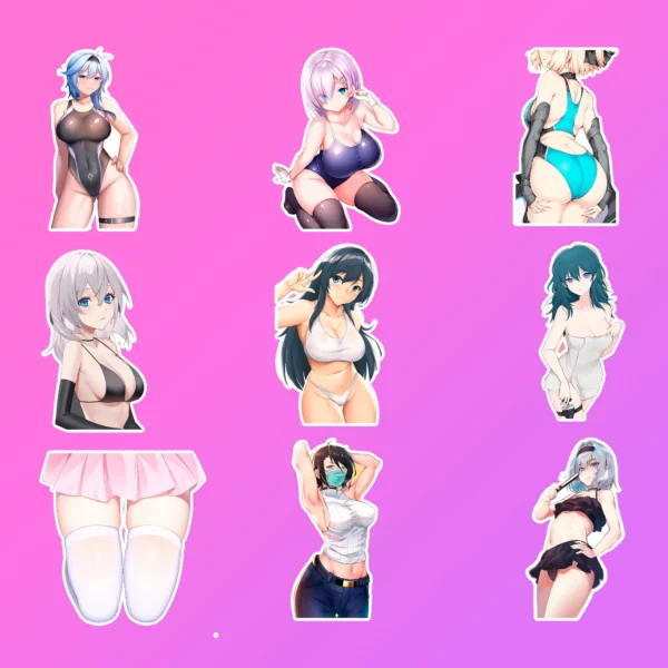 50 pcs Waifu Anime Sticker Pack - Image 7
