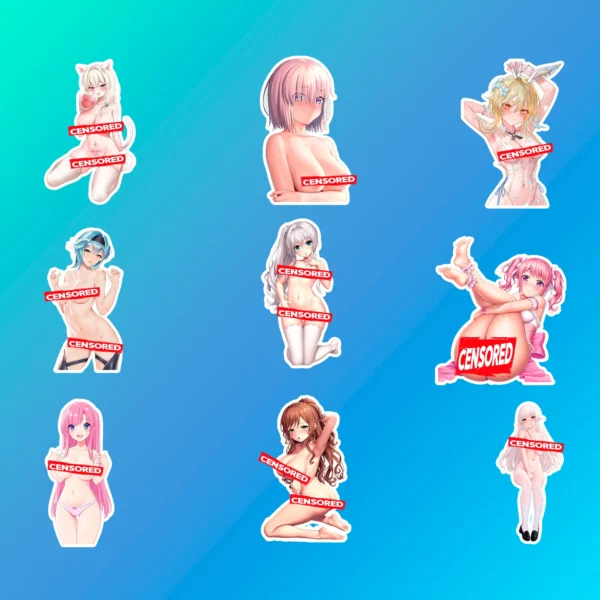 50 pcs Waifu Anime Sticker Pack - Image 8