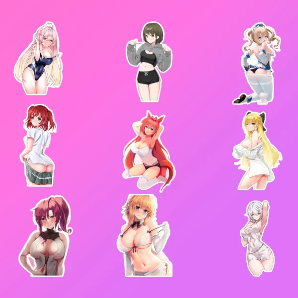 50 pcs Waifu Anime Sticker Pack - Image 9