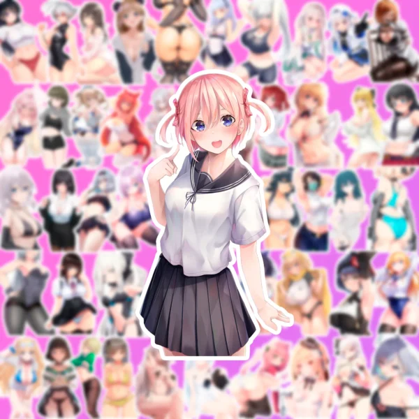 50 pcs Waifu Anime Sticker Pack - Image 3