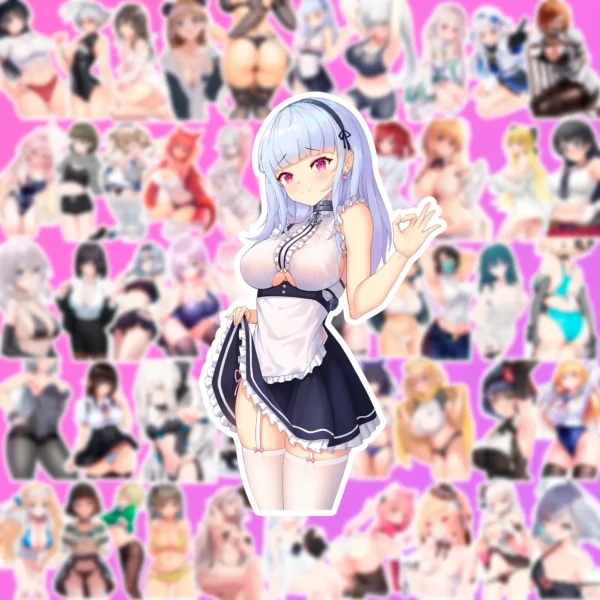 50 pcs Waifu Anime Sticker Pack - Image 4