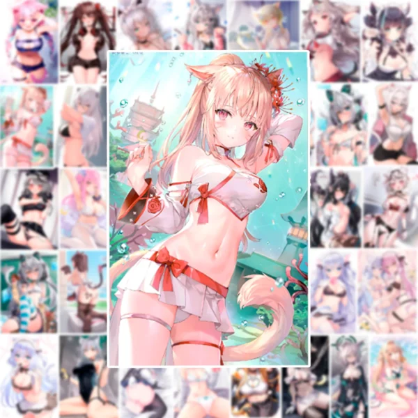 50 pcs Сatgirl  Anime Sticker Pack - Image 4